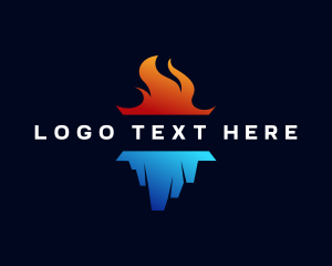 Iceberg - Fire Ice Conditioning Business logo design