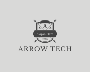 Arrows Shield Hipster Studio logo design