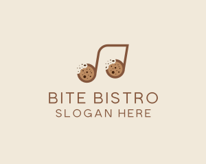 Bite - Cookie Bite Musical Note logo design