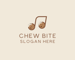 Cookie Bite Musical Note logo design