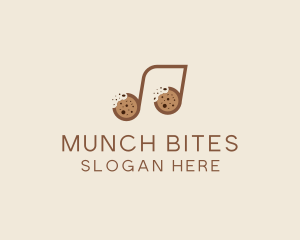 Cookie Bite Musical Note logo design