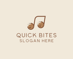 Cookie Bite Musical Note logo design