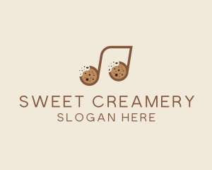 Cookie Bite Musical Note logo design