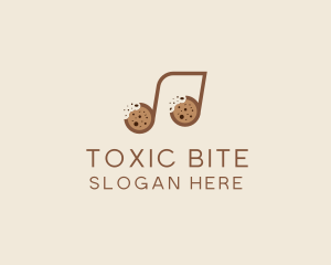 Cookie Bite Musical Note logo design