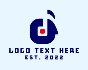Techno Music - Music Headphones Disc Jockey logo design