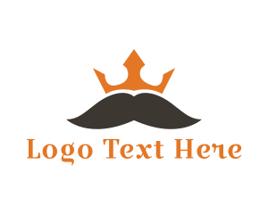 Ruler - King Crown Mustache logo design