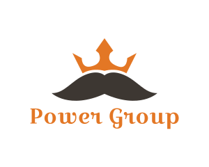 Hair - King Crown Mustache logo design