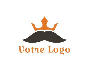 Royalty - King Crown Mustache logo design