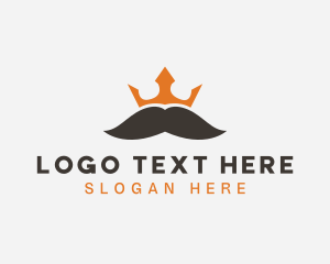 Mustache - King Crown Mustache logo design