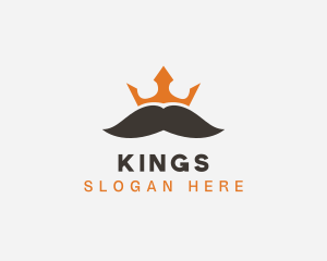 Beard Crown Mustache logo design