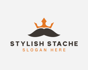 King Crown Mustache logo design