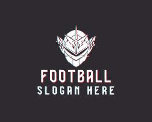 Futuristic Helmet Glitch Logo