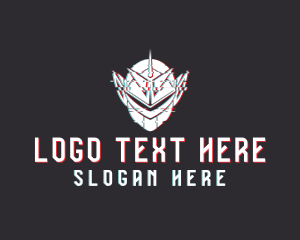 Gaming - Futuristic Helmet Glitch logo design