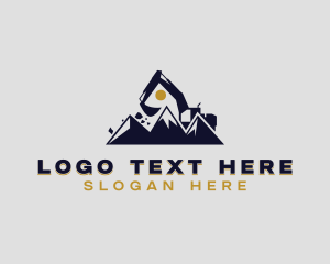 Mountain - Mountain Excavator Quarry logo design