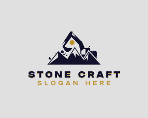 Quarry - Mountain Excavator Quarry logo design