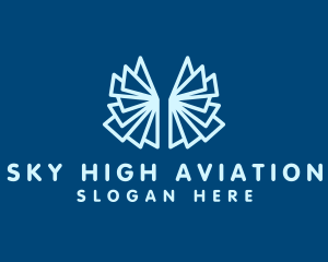 Geometric Wings Aviation logo design