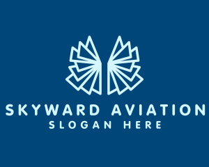 Geometric Wings Aviation logo design