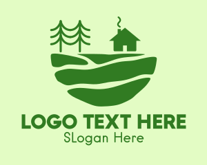 Vacation House - Green Campsite Outdoor logo design