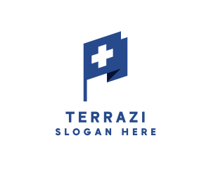 Cross Medical Flag logo design