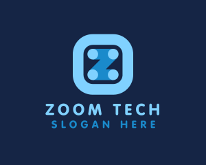 Blue Tech Letter Z logo design