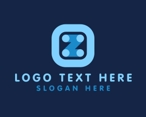 Networking - Blue Tech Letter Z logo design