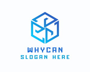 Digital Tech Cube Hexagon Logo