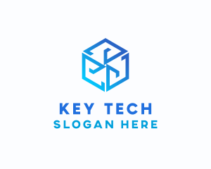 Digital Tech Cube Hexagon logo design