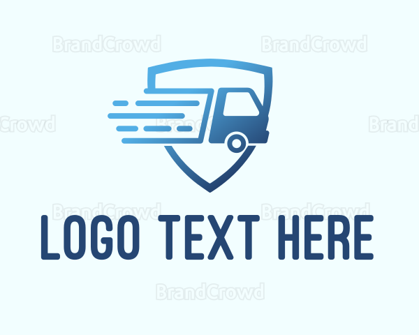 Blue Logistics Truck Logo