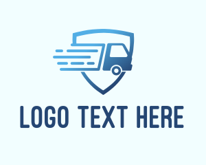 Van - Blue Logistics Truck logo design
