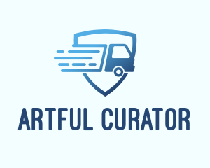 Blue Logistics Truck logo design