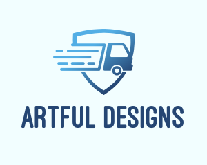 Blue Logistics Truck logo design