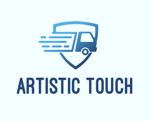 Blue Logistics Truck logo design