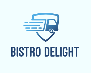 Blue Logistics Truck logo design