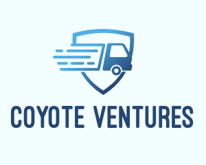 Blue Logistics Truck logo design