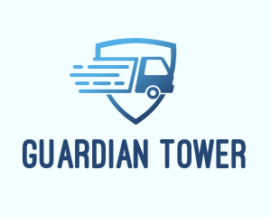 Blue Logistics Truck logo design