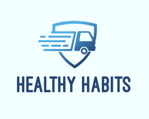 Blue Logistics Truck logo design