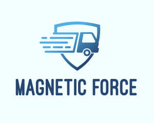 Blue Logistics Truck logo design