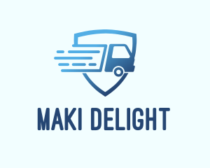 Blue Logistics Truck logo design