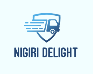 Blue Logistics Truck logo design