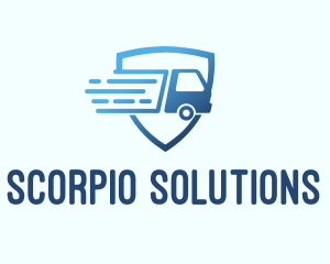 Blue Logistics Truck logo design