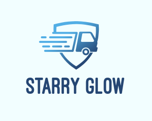 Blue Logistics Truck logo design