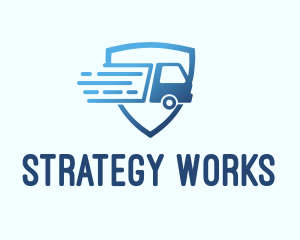 Blue Logistics Truck logo design