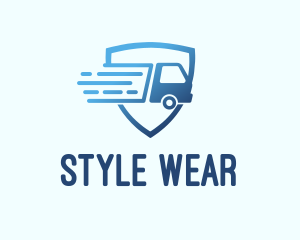 Blue Logistics Truck logo design