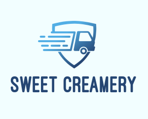 Blue Logistics Truck logo design