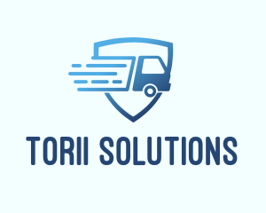 Blue Logistics Truck logo design