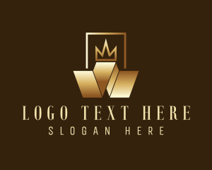 Casino - Royal Geometric Letter W Crown logo design