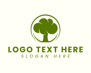 Woods - Green Tree Plant logo design