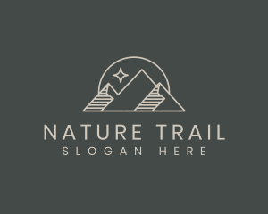 Trail - Mountain Hiking Star logo design