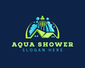 Roof Shower Bubble Clean logo design