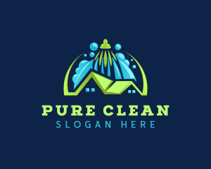 Roof Shower Bubble Clean logo design